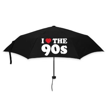 Buntes 90er-Jahre-Retro-Design - Regenschirm (klein) - Schwarz - Vorne