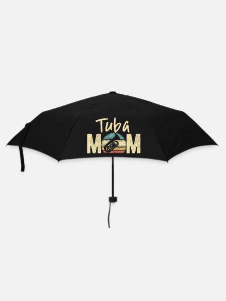 Tuba Mama Retro Vintage Marschkapelle Design - Regenschirm (klein) - Schwarz