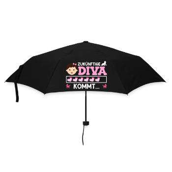 Bald Mama ZUKÜNFTIGE DIVA KOMMT Lustiges - Regenschirm (klein) - Schwarz - Vorne