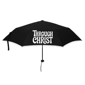 Trough Christ Jesus Christen Glaube - Regenschirm (klein) - Schwarz - Vorne