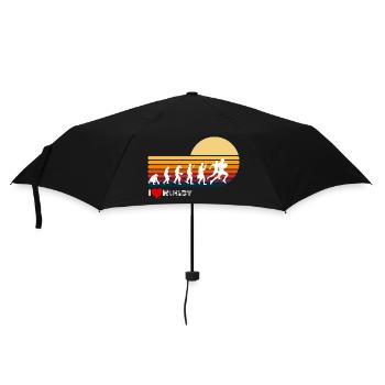 Rugby Retro Evolution Sunset - Umbrella (small) - black - Front