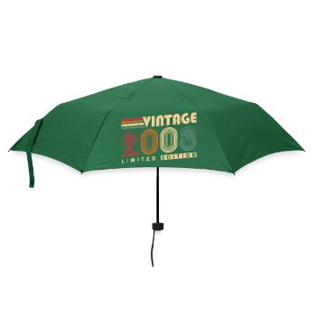 Vintage 2008 Jahrgang Geburtstagsgeschenk - Regenschirm (klein) - Flaschengrün - Vorne