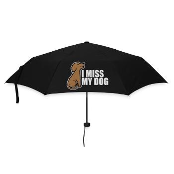 I Miss My Dog Dog Lover Dogs Love Joke Logo - Umbrella (small) - black - Front