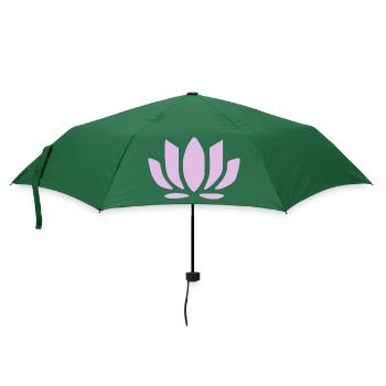 Lotus Flower Lotus Flowers Pastel Flower Blossom Yoga - Umbrella (small) - bottlegreen - Front