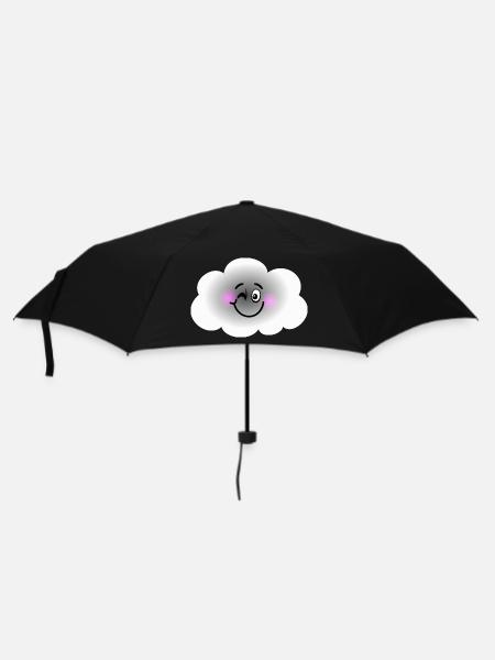Glückliche Wolke - Regenschirm (klein) - Schwarz