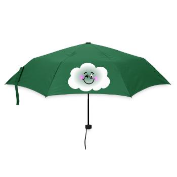 Glückliche Wolke - Regenschirm (klein) - Flaschengrün - Vorne