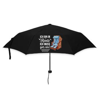 Ich bin in Rente ich muss gar nix mit Strandkorb  - Regenschirm (klein) - Schwarz - Vorne