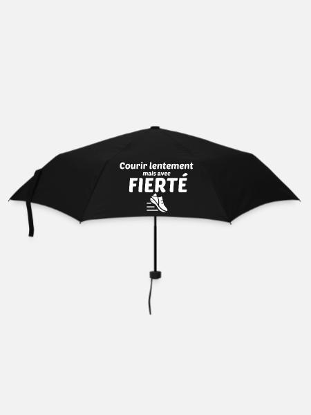 Lauf langsam, aber mit Stolz - Regenschirm (klein) - Schwarz
