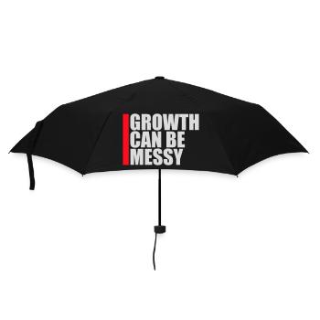 Growth Can Be Messy Persönlich Wachstum Zitat Logo - Regenschirm (klein) - Schwarz - Vorne