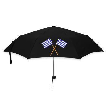 Flagge Griechenlands - Regenschirm (klein) - Schwarz - Vorne