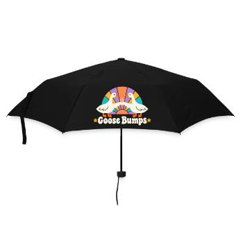 Retro Sunburst Gänse lustige Gänsehaut - Regenschirm (klein) - Schwarz - Vorne