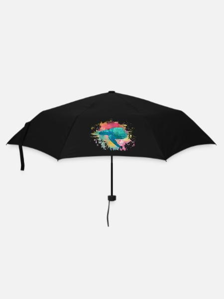 Schildkröte - Regenschirm (klein) - Schwarz