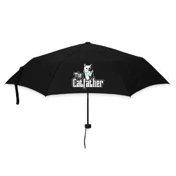 The Catfather Katze - Lustiges Design - Regenschirm (klein) - Schwarz - Vorne