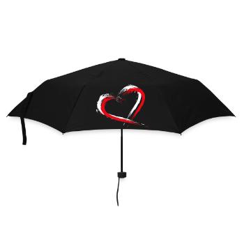Heart brush Flag of Turkey flag colors vector - Umbrella (small) - black - Front