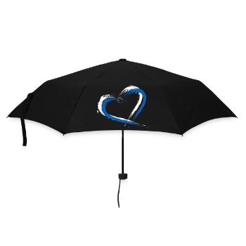 Herz Flagge Griechenland Fahne Farben Urlaub - Regenschirm (klein) - Schwarz - Vorne