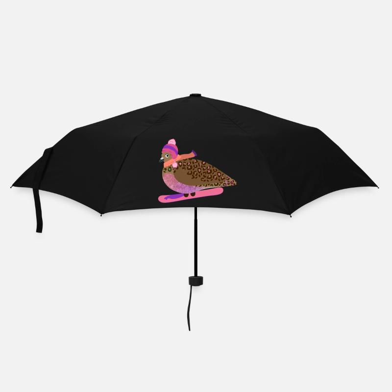 Snowboard Gal Pigeon Friend - Regenschirm (klein) - Schwarz