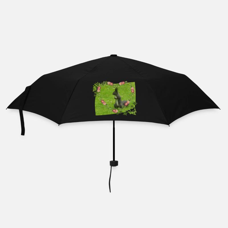 Eichhörnchen Liebe Tiere Tierfreund - Regenschirm (klein) - Schwarz