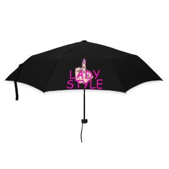 Doigt du milieu de style dame - Parapluie standard - noir - Devant