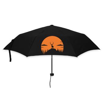 a deer with magnificent in the forest - Umbrella (small) - black - Front