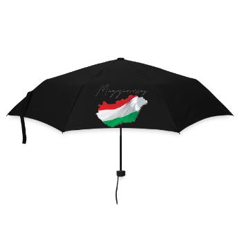 Drapeau de la Hongrie sur la carte de la Hongrie HU - Parapluie standard - noir - Devant