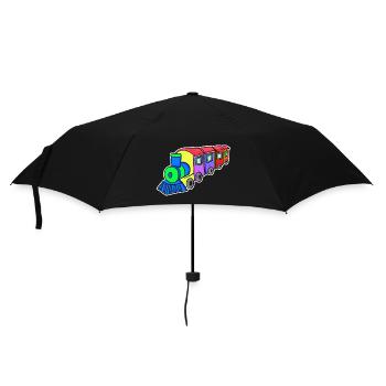 Eisenbahn Dampflok Kinder - Regenschirm (klein) - Schwarz - Vorne