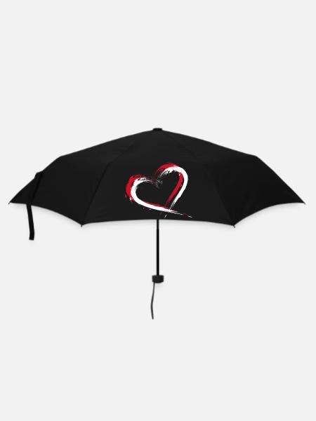 Indonesien Fahne Herz - Regenschirm (klein) - Schwarz