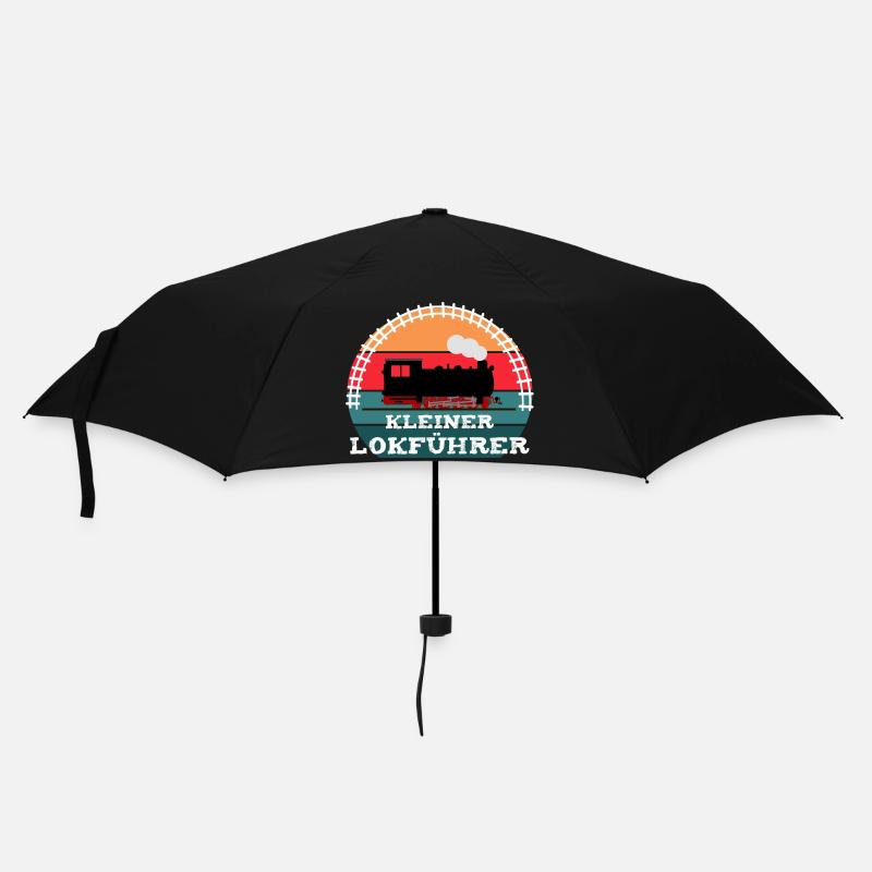 Eisenbahn Kinder Dampflok Lokführer - Regenschirm (klein) - Schwarz