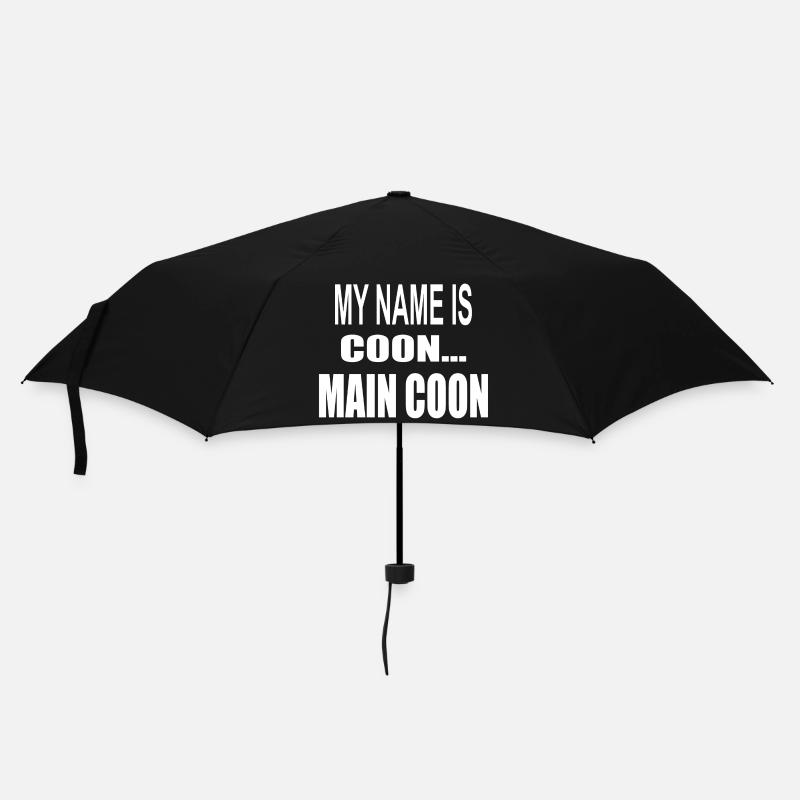 Chat Maine Coon - My name is coon (blanc) - Parapluie standard - noir