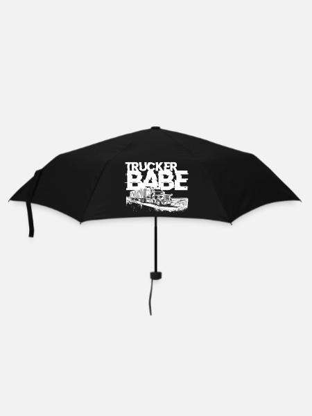 Trucker Babe - Regenschirm (klein) - Schwarz