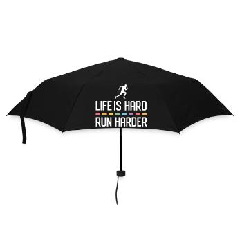 Life is Hard. Run Harder. - Umbrella (small) - black - Front
