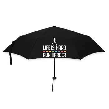 Life is Hard. Run Harder. - Umbrella (small) - black - Front