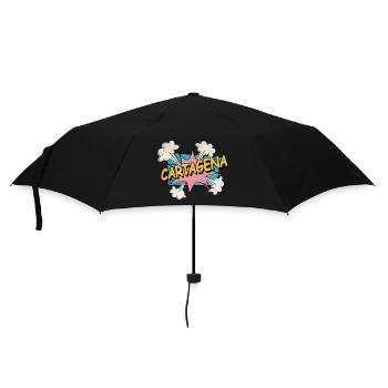 Cartagena Spanien Stadt Schrift Pop Art Comic - Regenschirm (klein) - Schwarz - Vorne