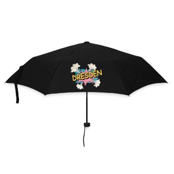Dresden Germany City Font Pop Art Comic - Umbrella (small) - black - Front