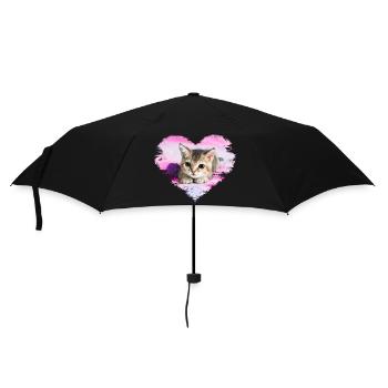sweet kitten in a heart - Umbrella (small) - black - Front