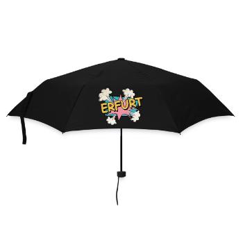 Erfurt Deutschland Stadt Schrift Pop Art Comic - Regenschirm (klein) - Schwarz - Vorne