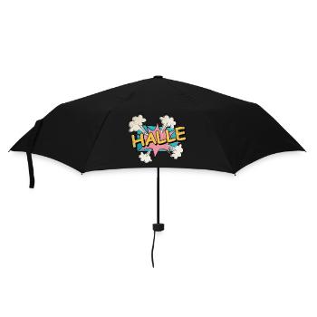 Halle Germany City Font Pop Art Comic - Umbrella (small) - black - Front