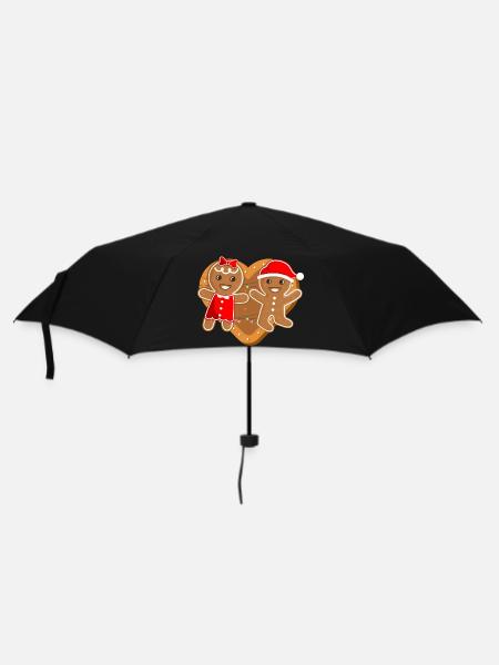Christmas Gingerbread Chocolate Cookies - Umbrella (small) - black