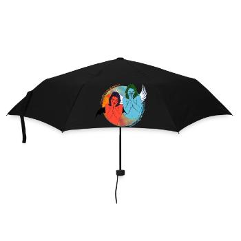 Gute Mädchen kommen in den Himmel, böse Mädchen gehen überall hin - Regenschirm (klein) - Schwarz - Vorne