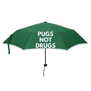 Carlins Not Drugs - Cute Kawaii Chubby Funny Dog - Parapluie standard - vert bouteille - Devant