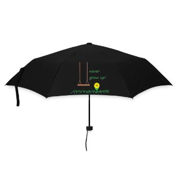 never grow up! - Regenschirm (klein) - Schwarz - Vorne