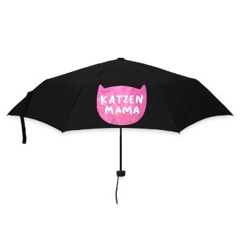 Katzenmama Katze Fan Haustier flauschig cool Quote - Regenschirm (klein) - Schwarz - Vorne