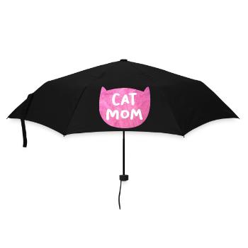 Katze Flausch Mom Mama coole Quotes Fell rosa pink - Regenschirm (klein) - Schwarz - Vorne