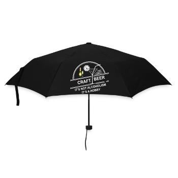 Bier Wein Whiskey Schnaps Alkohol - Regenschirm (klein) - Schwarz - Vorne