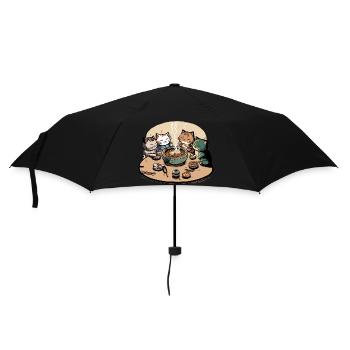 Doodle Cats - Regenschirm (klein) - Schwarz - Vorne
