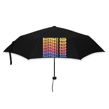Birthday Girl - Groovy Retro Vintage Birthday - Regenschirm (klein) - Schwarz - Vorne