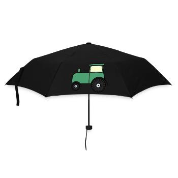 Gezeichneter Traktor - Regenschirm (klein) - Schwarz - Vorne