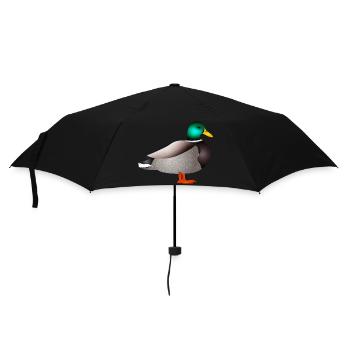 handgezeichnete männliche Ente Erpel oder Enterich - Regenschirm (klein) - Schwarz - Vorne