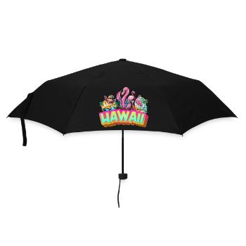 Hawaii Sommer Flamingo Palmen Strand Meer Urlaub - Regenschirm (klein) - Schwarz - Vorne