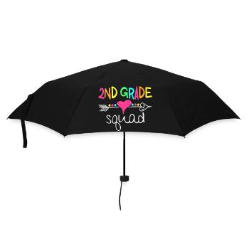 2Nd Grade Squad Second Teacher Student Team Back T - Umbrella (small) - black - Front