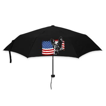 Bouledogue Français Amérique Flag Chiens Wilsigns - Parapluie standard - noir - Devant